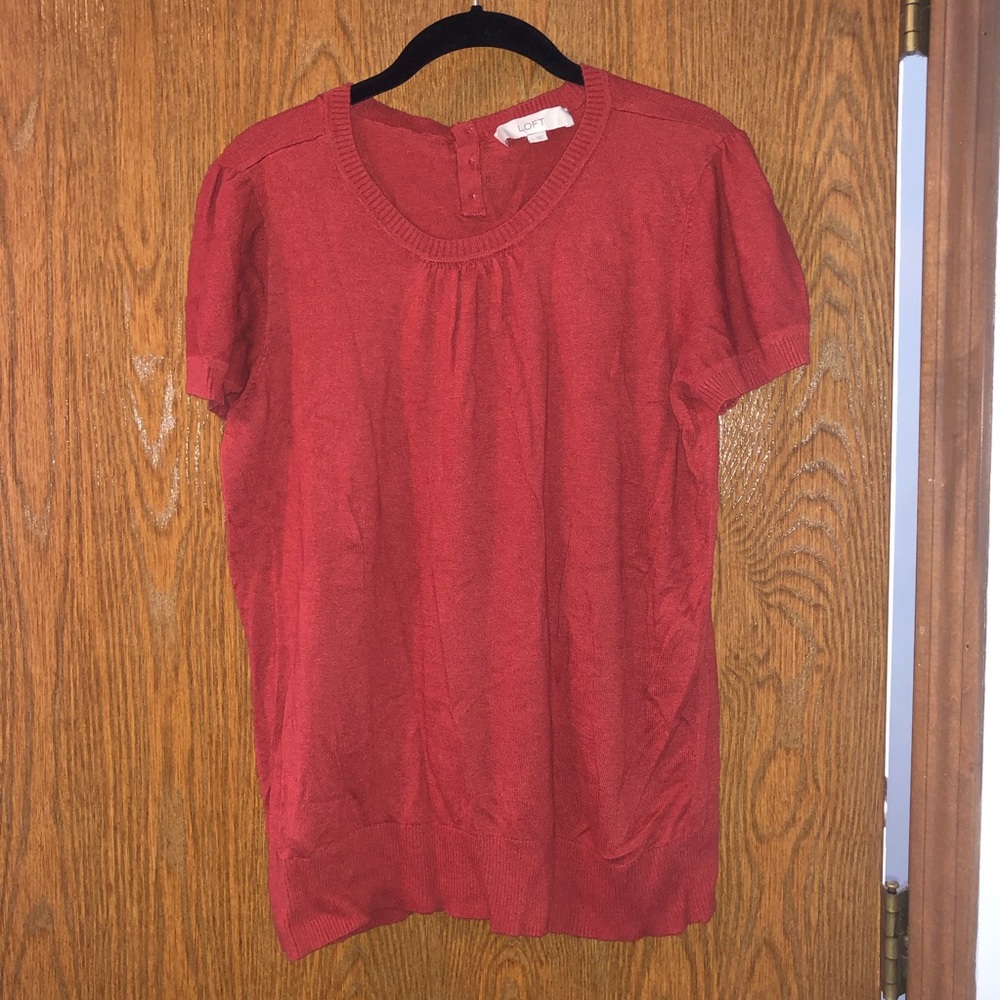 Puffed short sleeve sweater